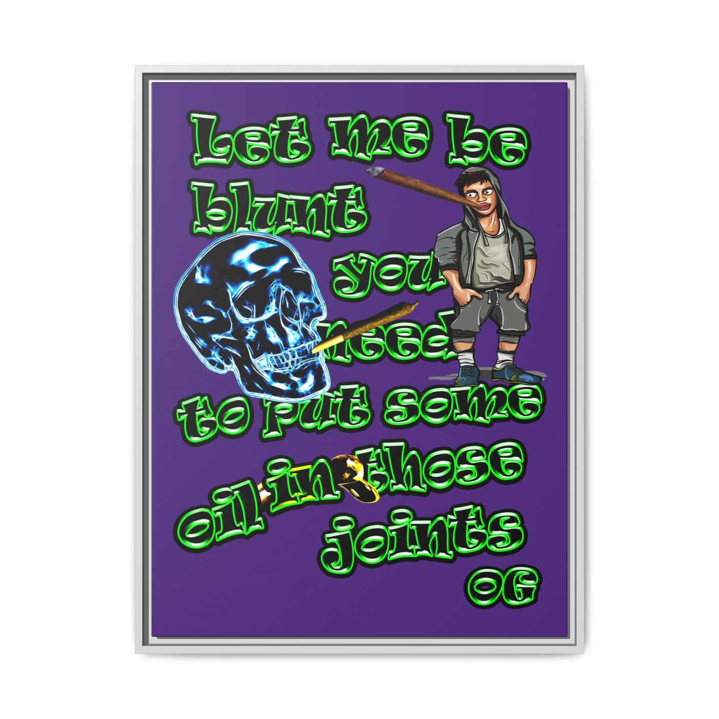 og - framed canvas art (purple)