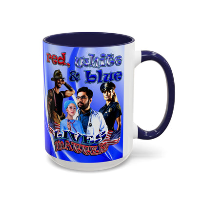 rw&b lives matter - Accent Mug (blue-white wave)