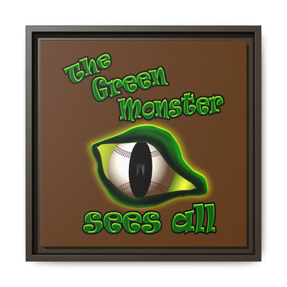 green monster - framed canvas art (brown)