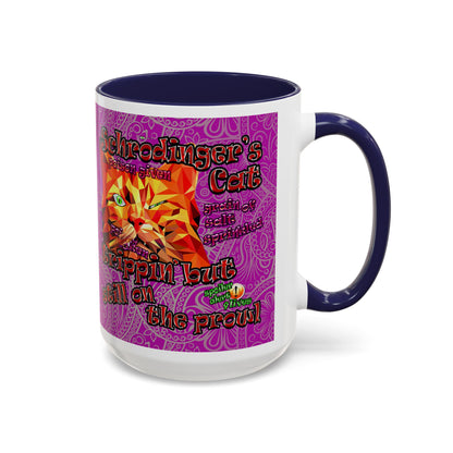 schrodinger's cat - Accent Mug (pink swirl)