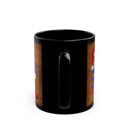 santa's shoes - Black Mug (brown papyrus)