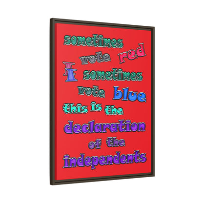declaration of the independents - framed canvas art (red)