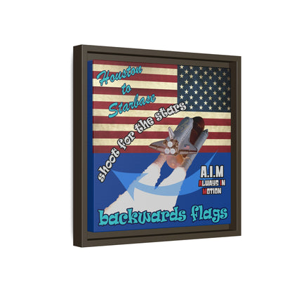 shoot for the stars - framed canvas art (dark blue)