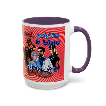 rw&b lives matter - Accent Mug (yellow-orange wave)