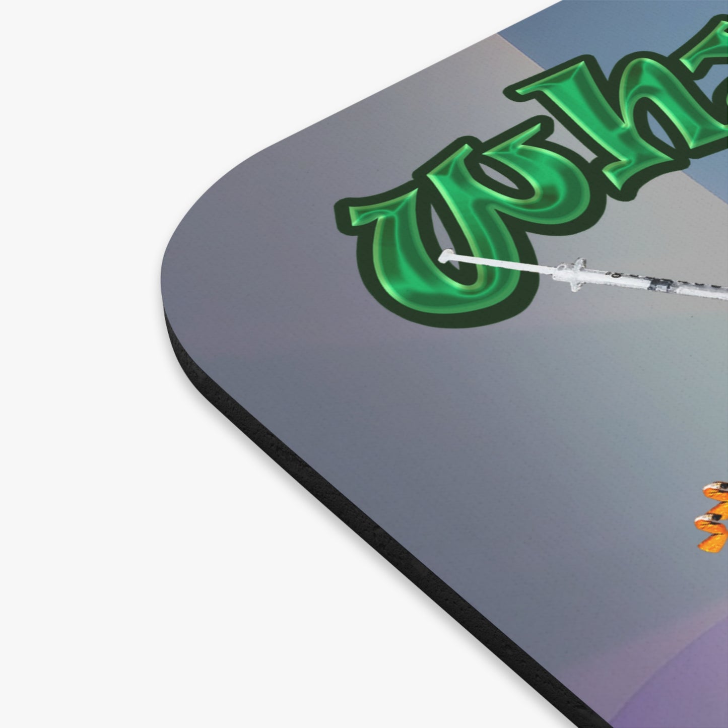 the bum's shit - Mouse Pad (Rectangle) (grey-pink wave)