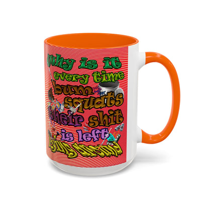 the bum's shit - Accent Mug (yellow-orange wave)