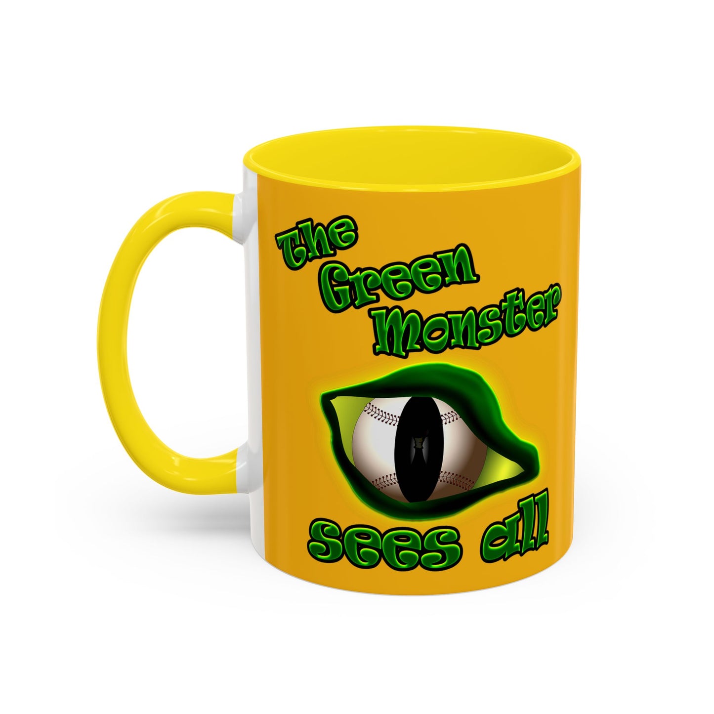 green monster - Accent Mug (yellow)
