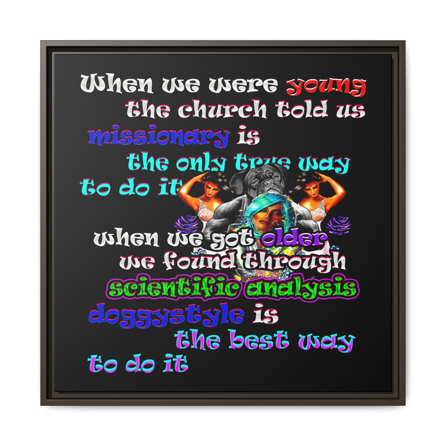 doggystyle - framed canvas art (black)