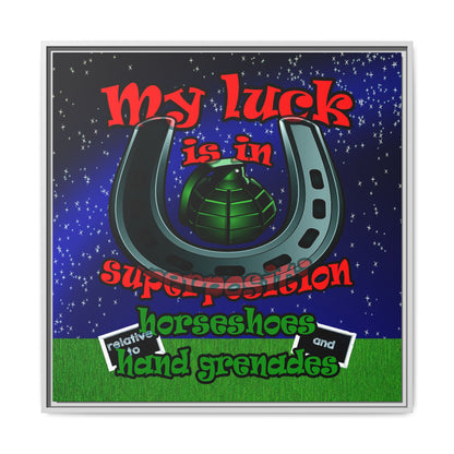 my luck - framed canvas art ('snoops' background)