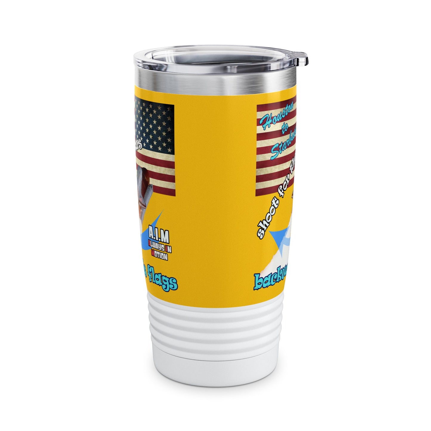 shoot for the stars - Ringneck Tumbler, 20oz (yellow)