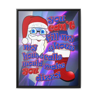 santa's shoes - framed canvas art (grey-pink wave)