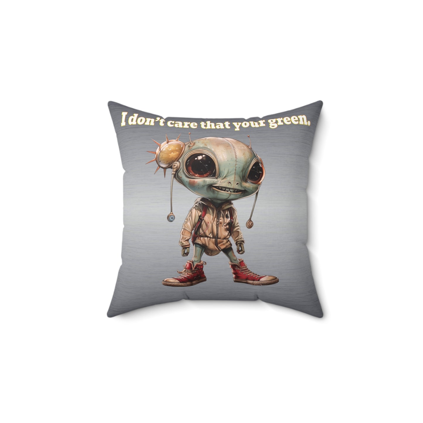 I don't care that your grey - Faux Suede Square Pillow - (brushed nickel)
