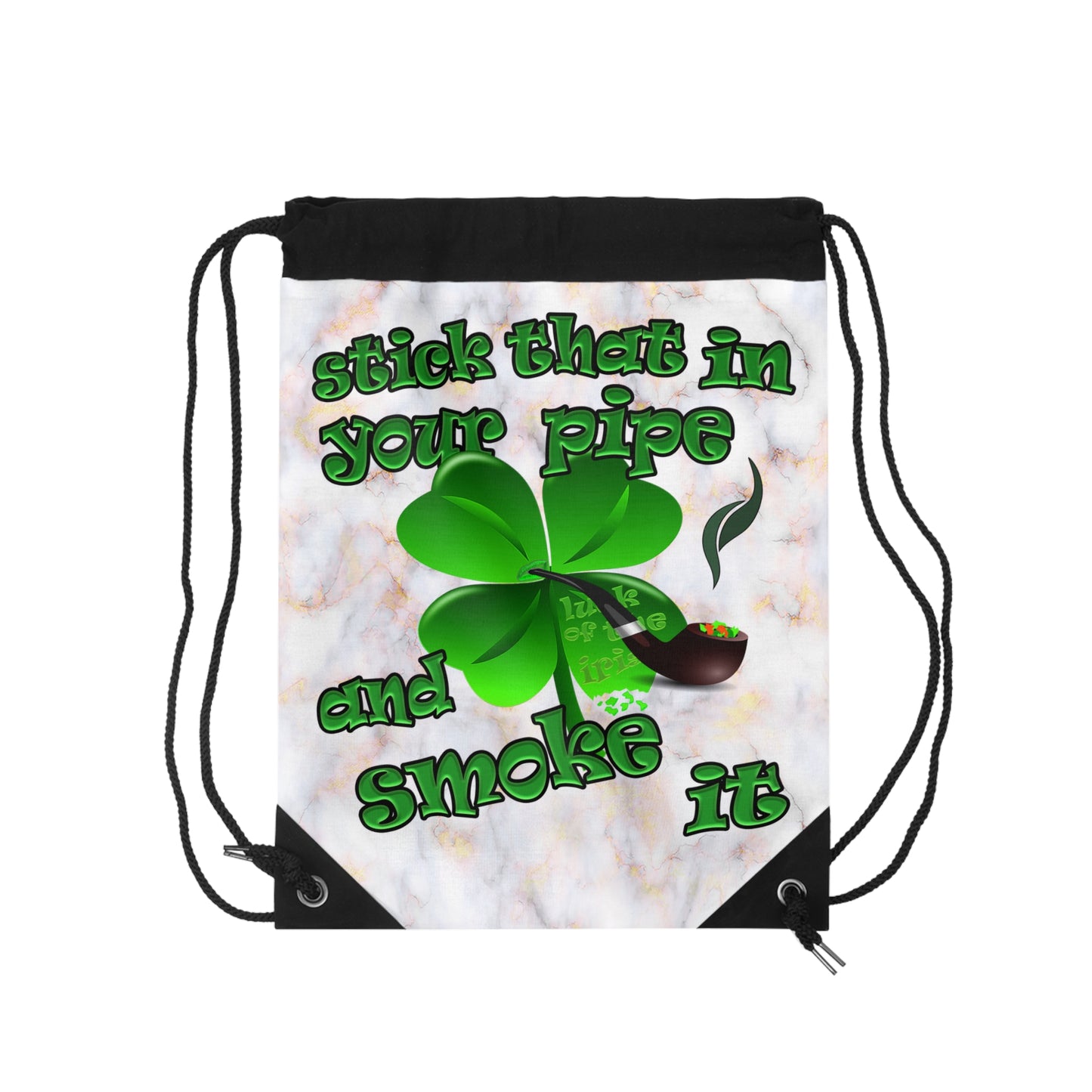celtics logo - Drawstring Bag (white marble)