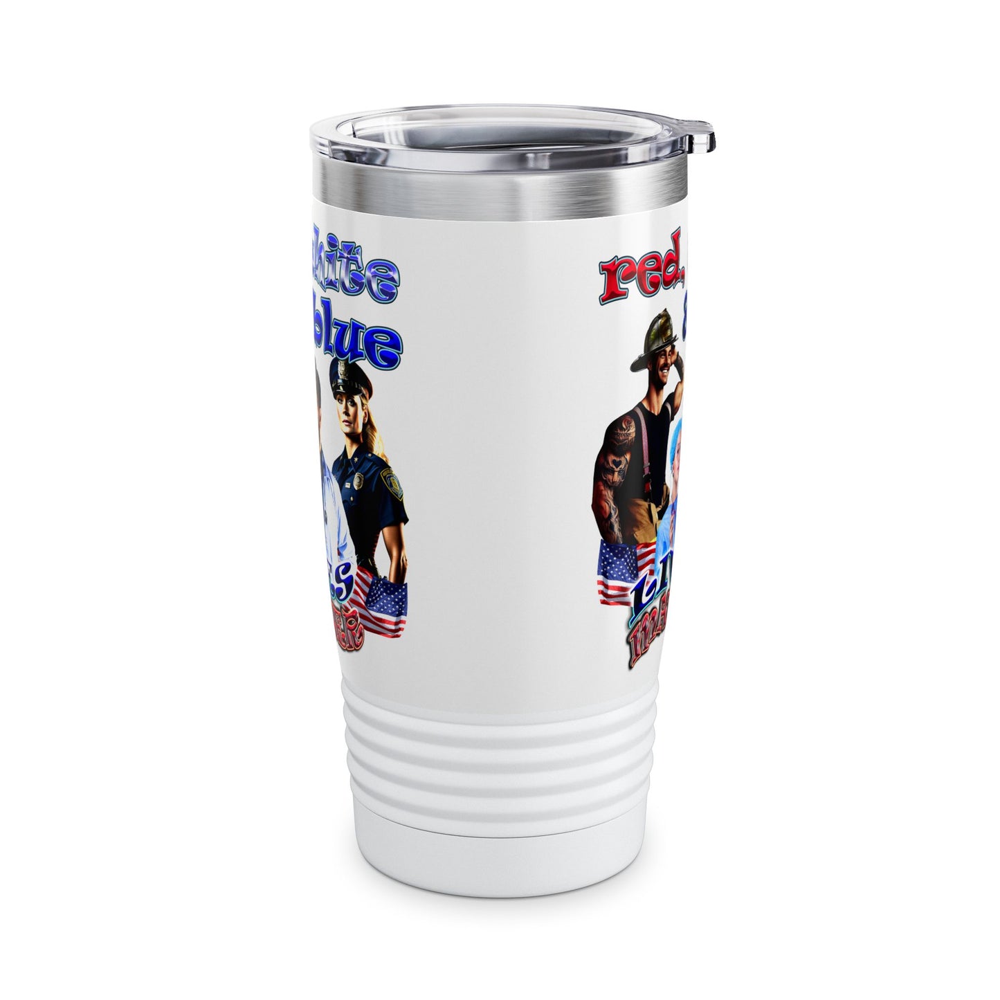 rw&b lives matter - Ringneck Tumbler, 20oz (white)