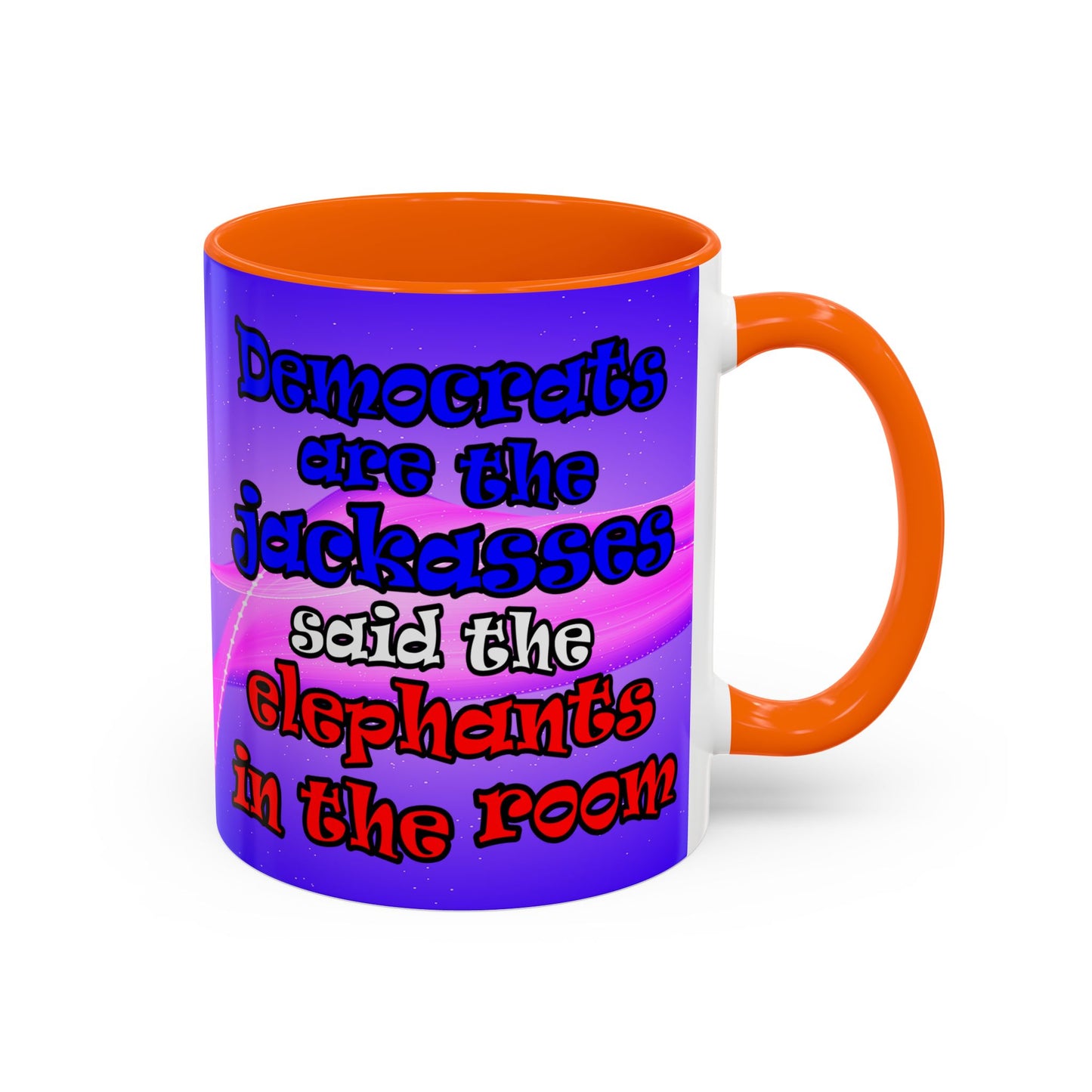 donkeys and elephants - Accent Mug (purple-pink wave)