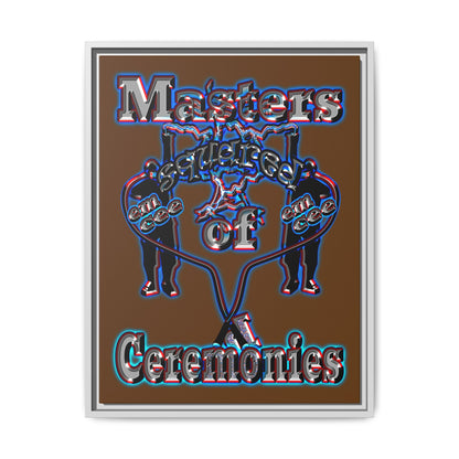em cee squared - framed canvas art (brown)