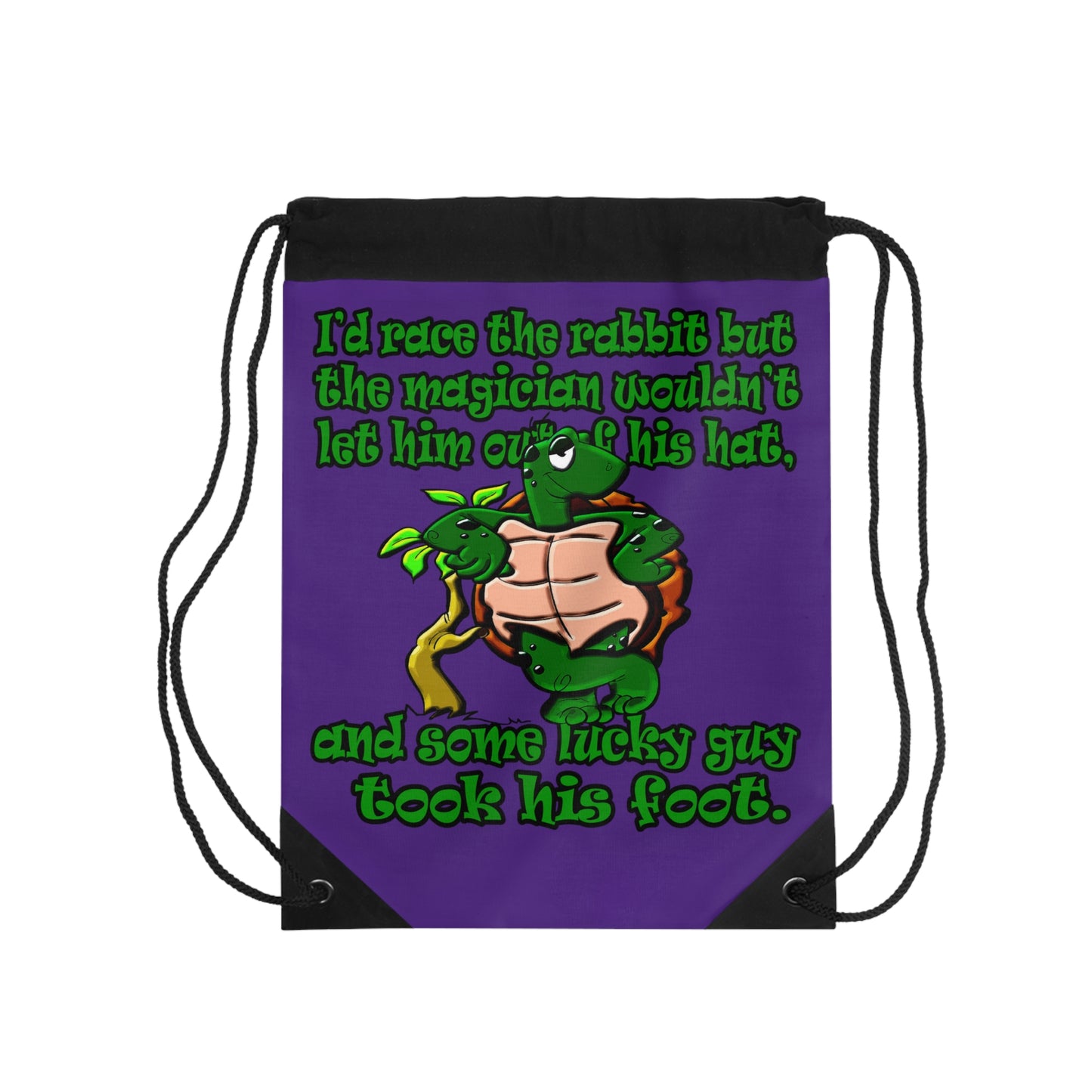 turtle race - Drawstring Bag (purple)