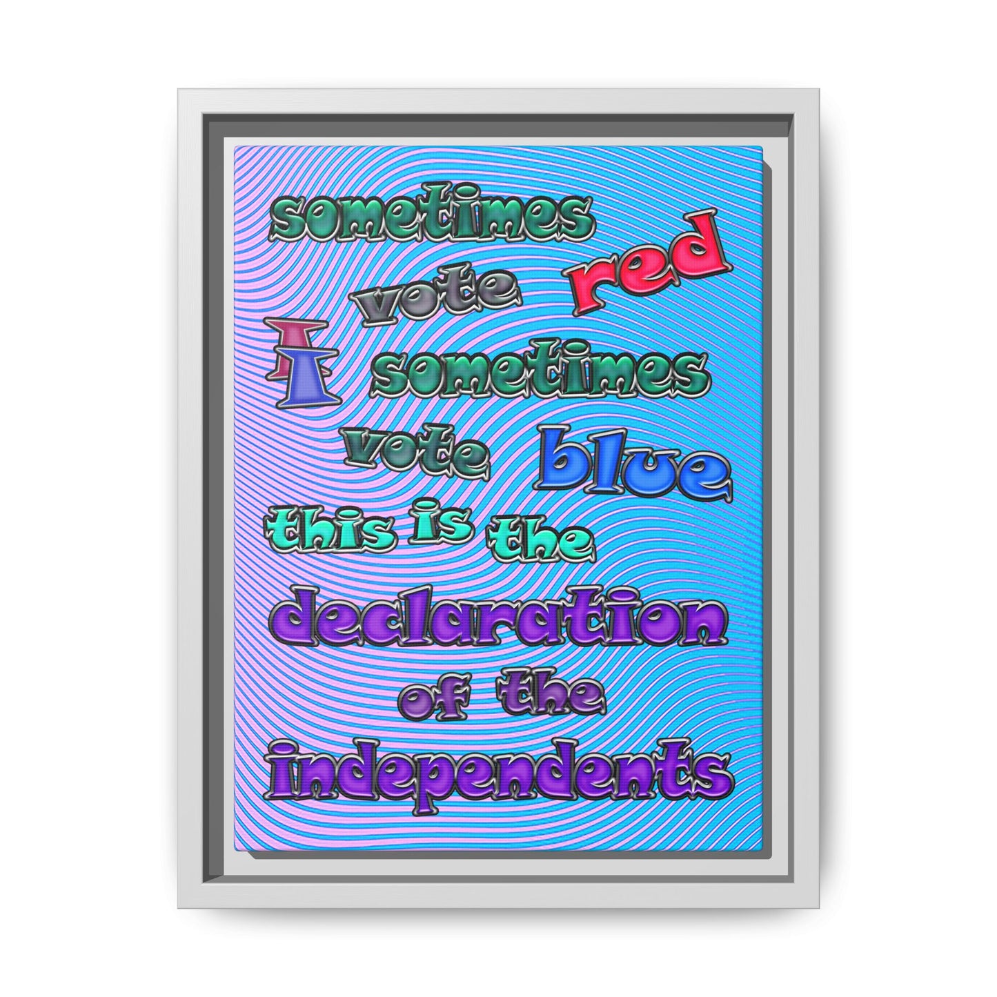 declaration of the independents - framed canvas art (light blue-purple wave)