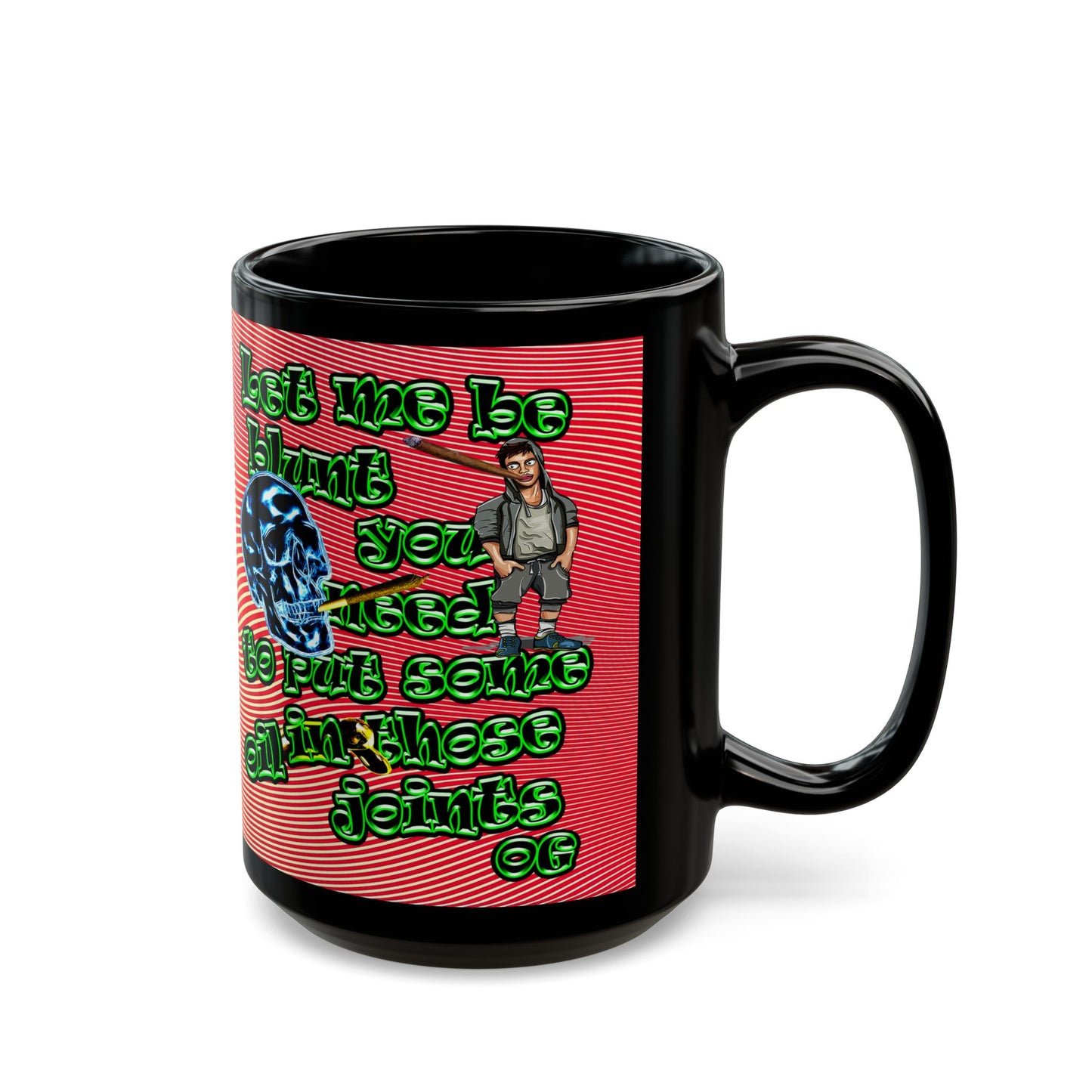 og - Black Mug (yellow-orange wave)