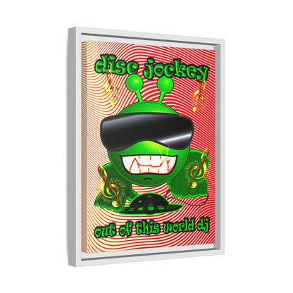 disc jockey - framed canvas art (yellow-orange wave)
