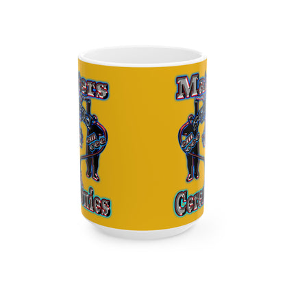 em cee squared - White Mug (yellow)