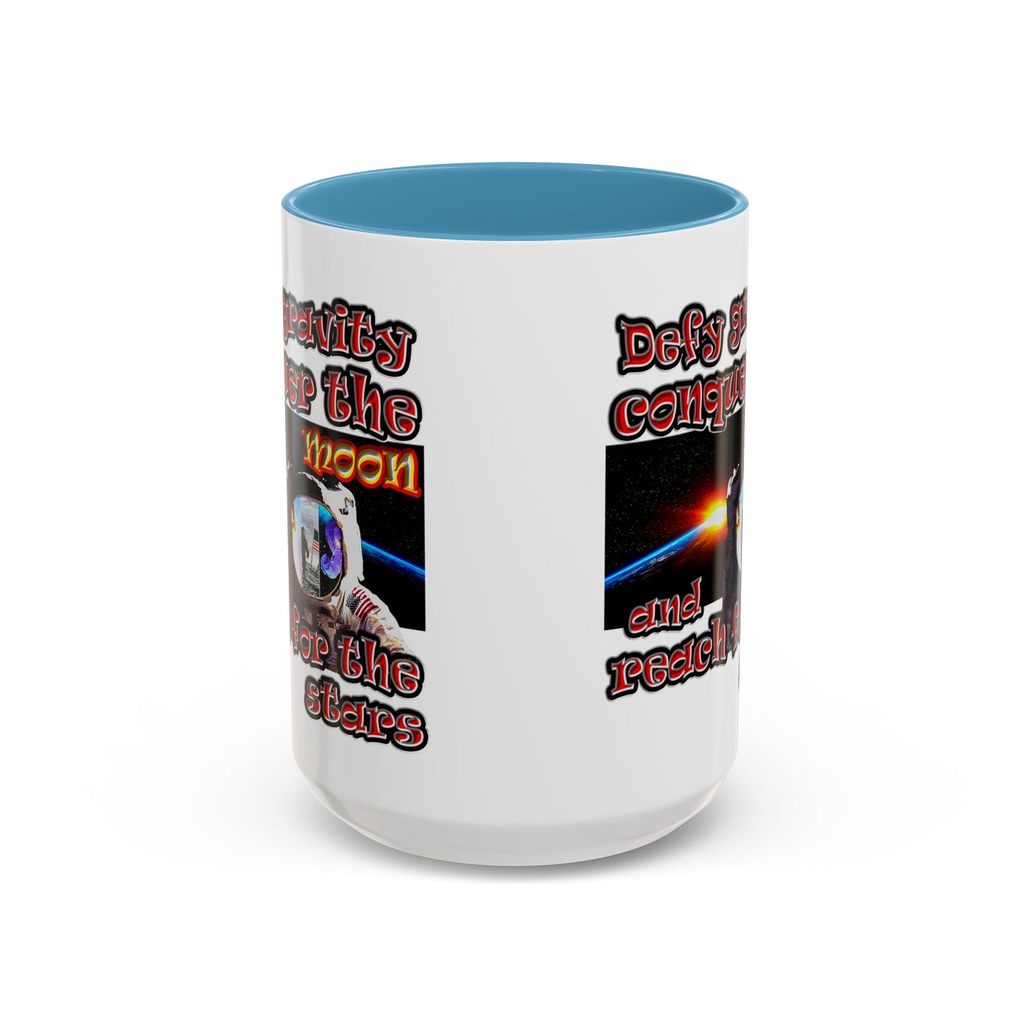 defy conquer reach - Accent Mug (white)