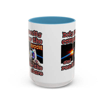 defy conquer reach - Accent Mug (white)