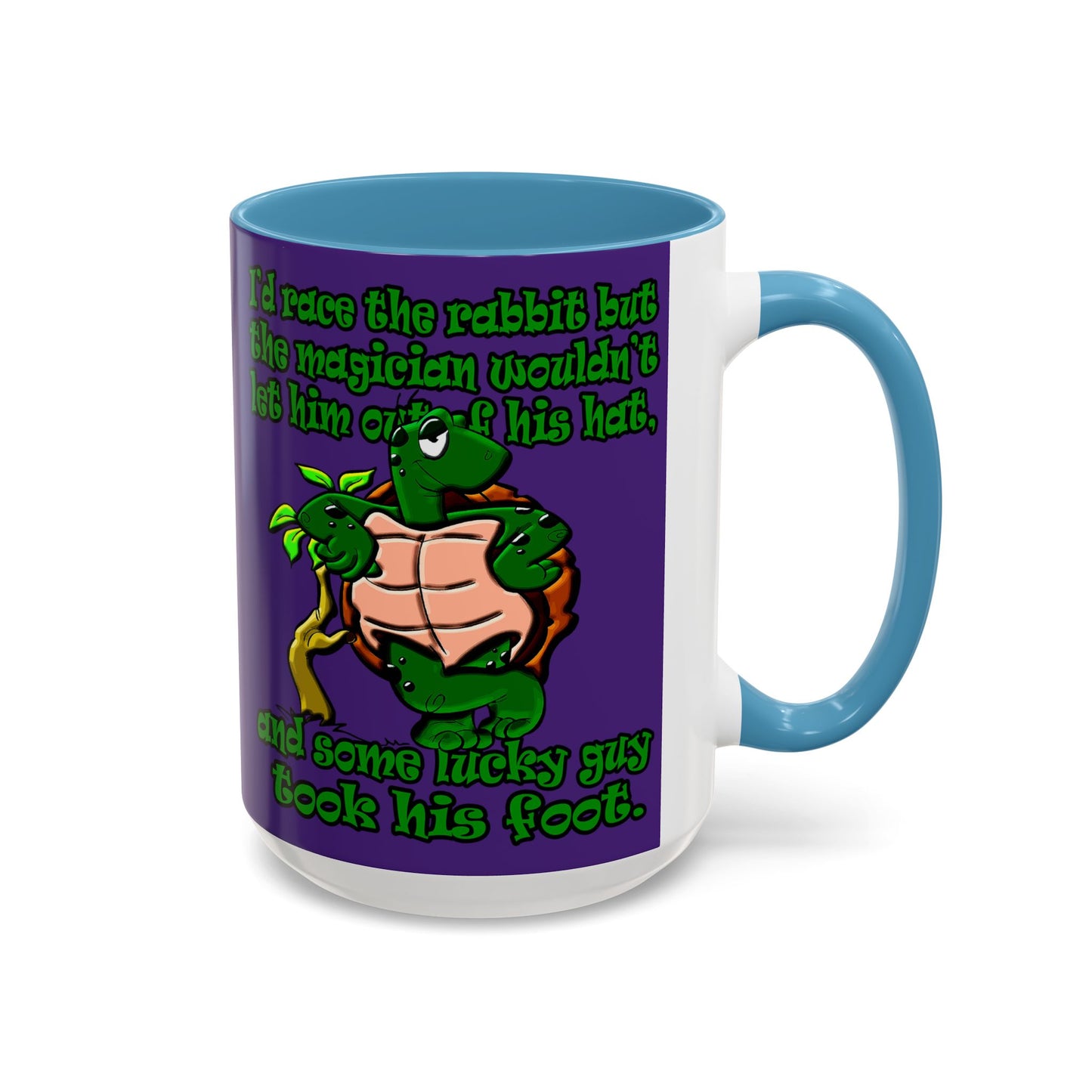 turtle race - Accent Mug (purple)