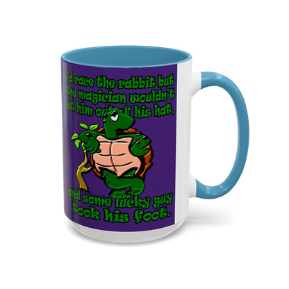 turtle race - Accent Mug (purple)