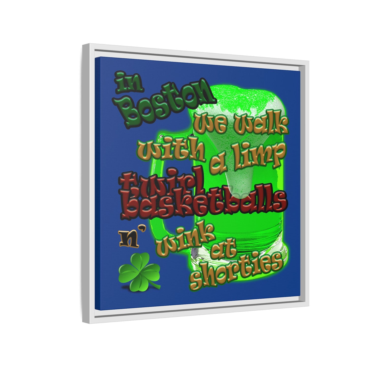 celtics logo - framed canvas art (dark blue)