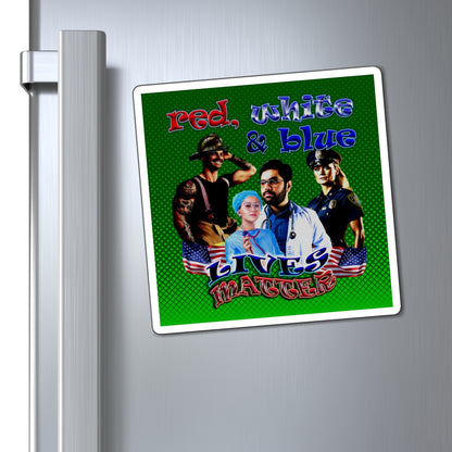 rw&b lives matter - Magnets - (logo green)