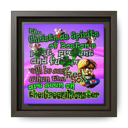 christmas spirits of boston - framed canvas art (purple-pink wave)