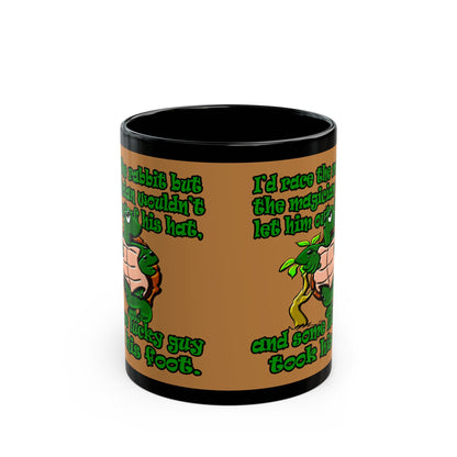 turtle race - Black Mug (light brown)