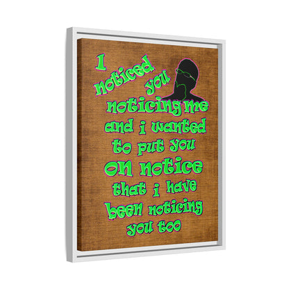 noticed you noticing - framed canvas art (brown papyrus)