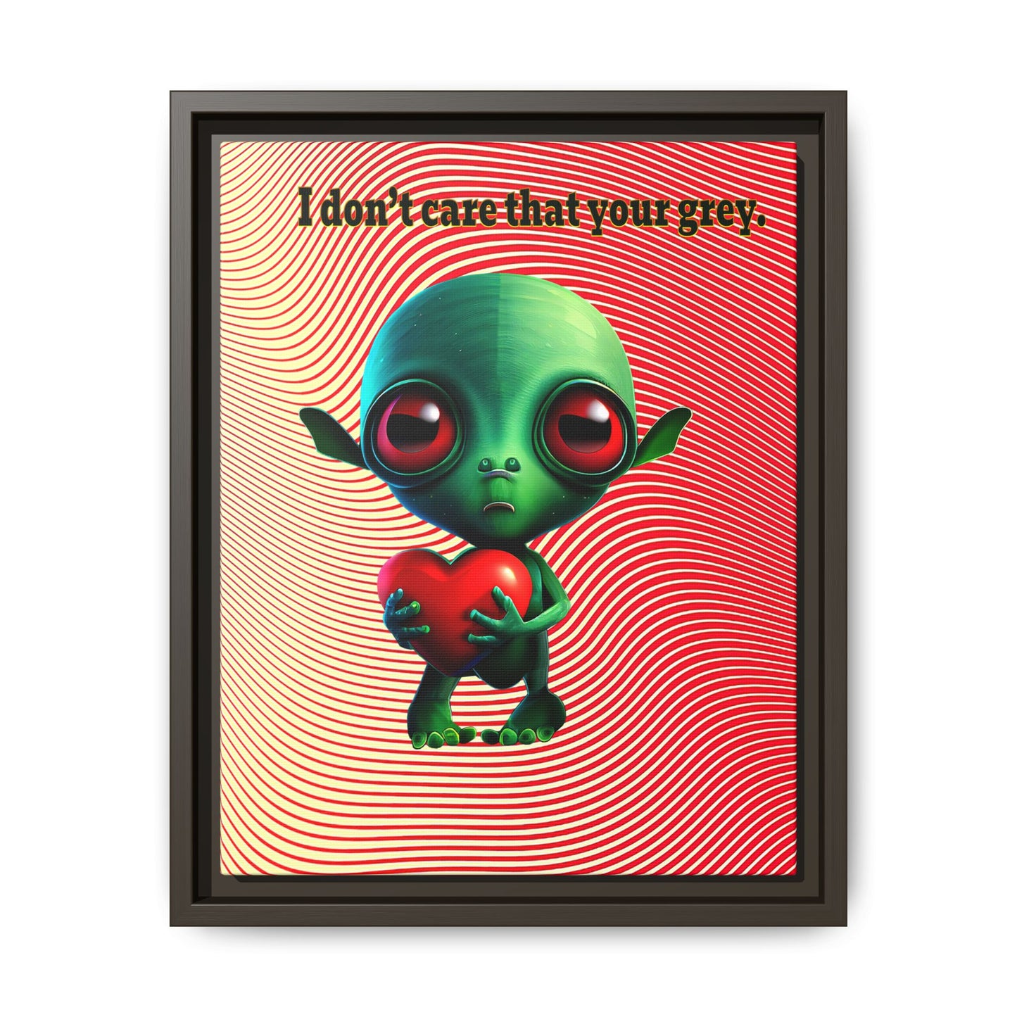 I don't care that your grey - framed canvas art (yellow-orange wave)
