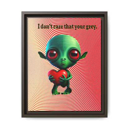 I don't care that your grey - framed canvas art (yellow-orange wave)