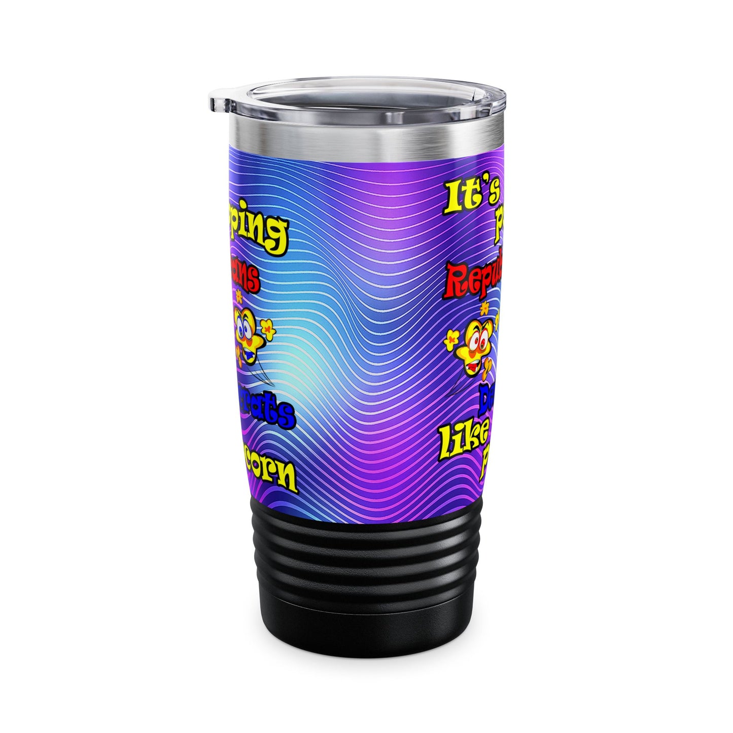 popping like popcorn - Ringneck Tumbler, 20oz (purple wave)