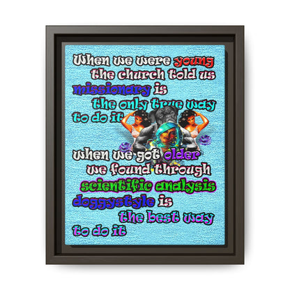 doggystyle - framed canvas art (faded blue)