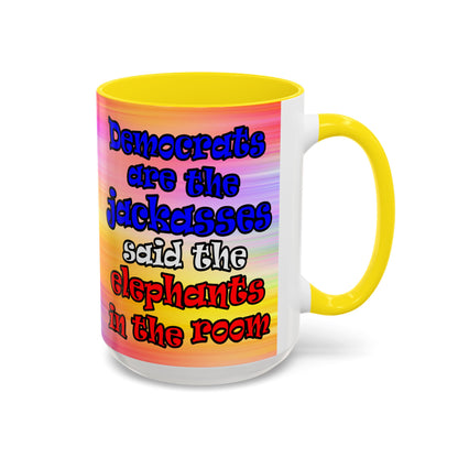 donkeys and elephants - Accent Mug (color blur)