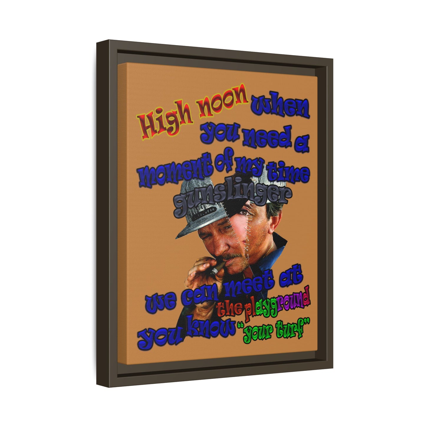 high noon - framed canvas art (light brown)