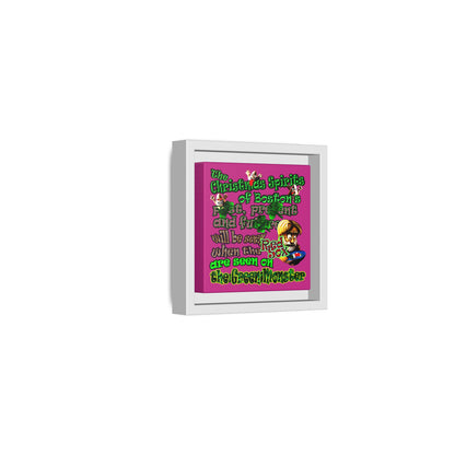 christmas spirits of boston - framed canvas art (pink)