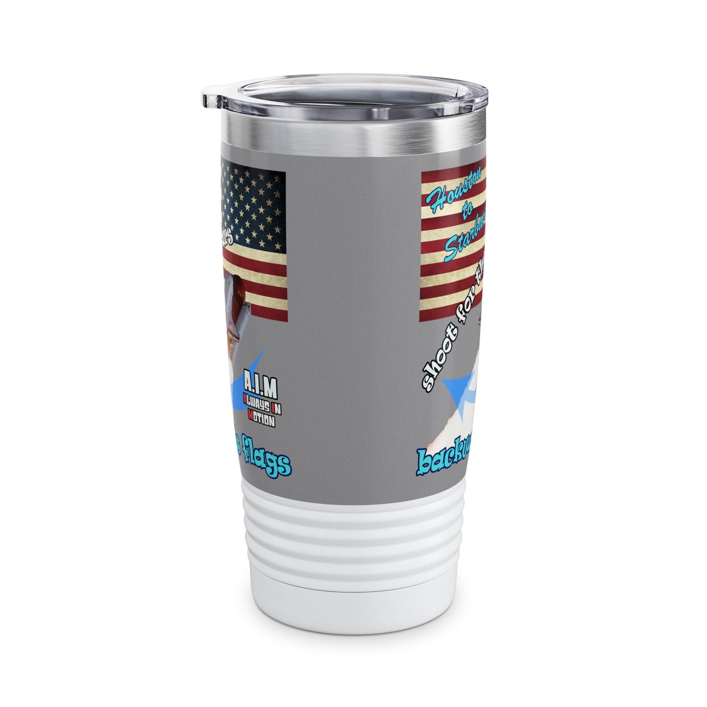shoot for the stars - Ringneck Tumbler, 20oz (grey)
