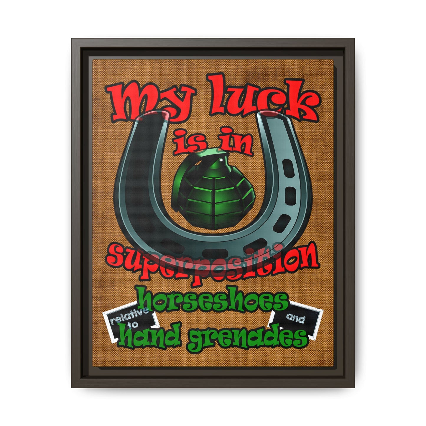 my luck - framed canvas art (brown papyrus)
