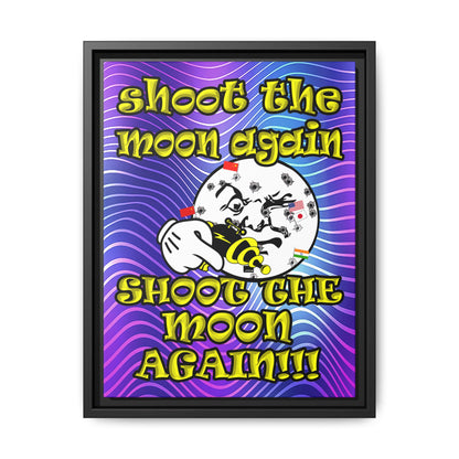 shoot the moon again - framed canvas art (purple wave)