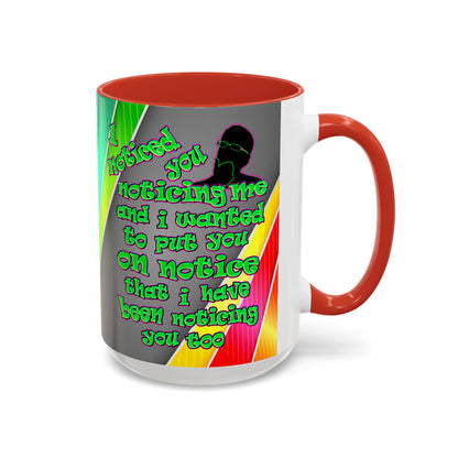noticed you noticing - Accent Mug (rainbow split)