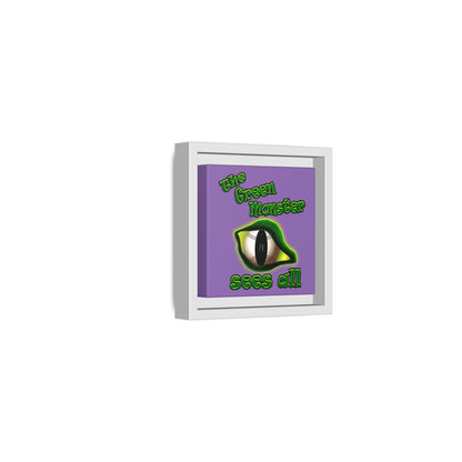 green monster - framed canvas art (light purple)