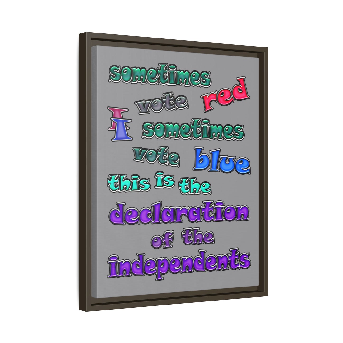 declaration of the independents - framed canvas art (grey)