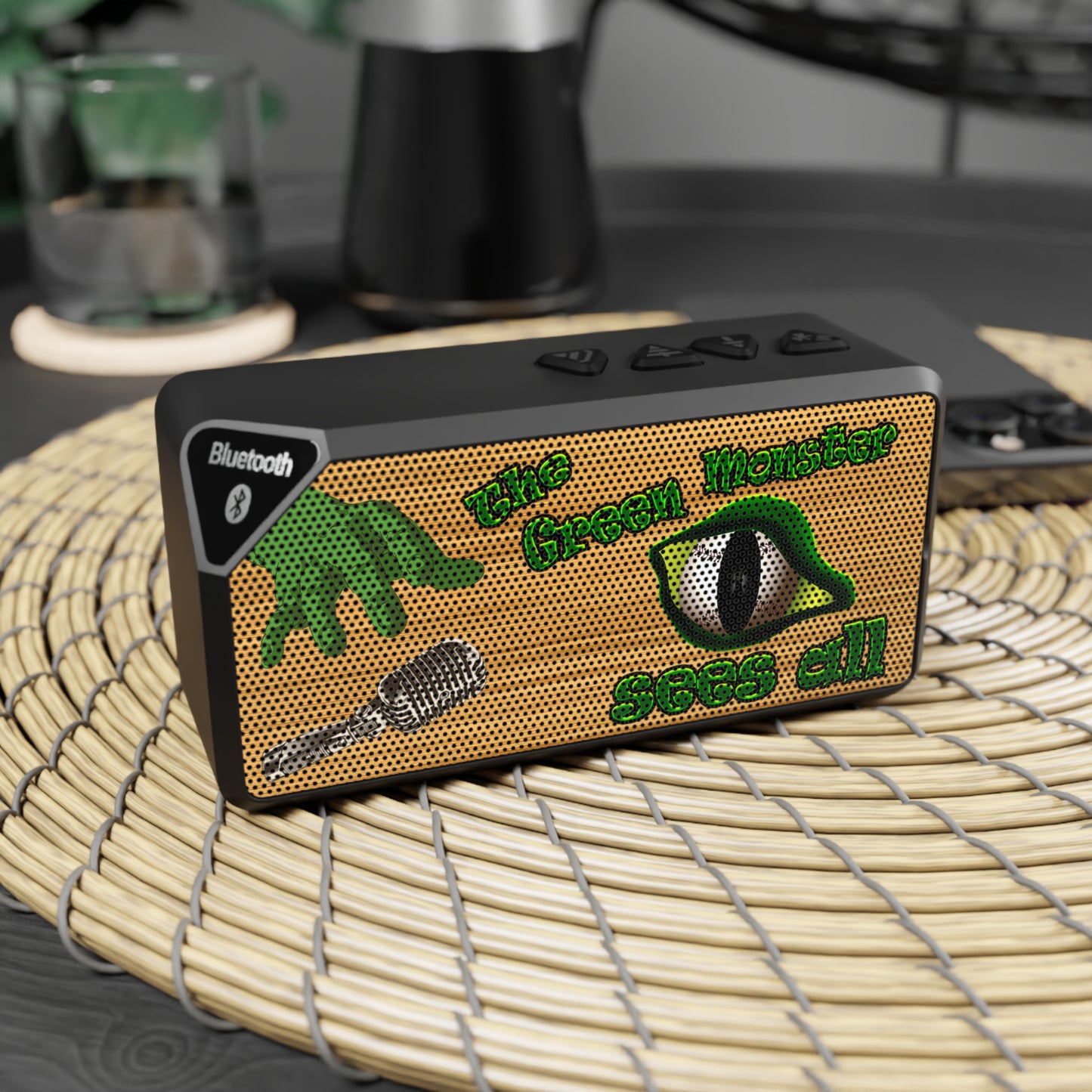 green monster - Jabba Bluetooth Speaker (butterscotch wood finish)