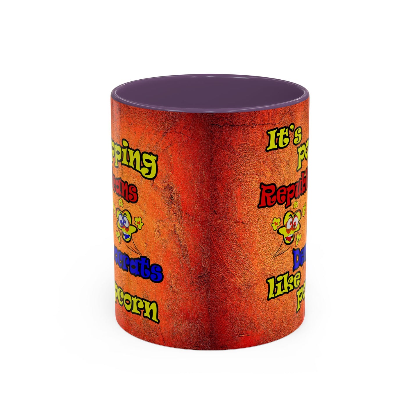 popping like popcorn - Accent Mug (burnt orange)
