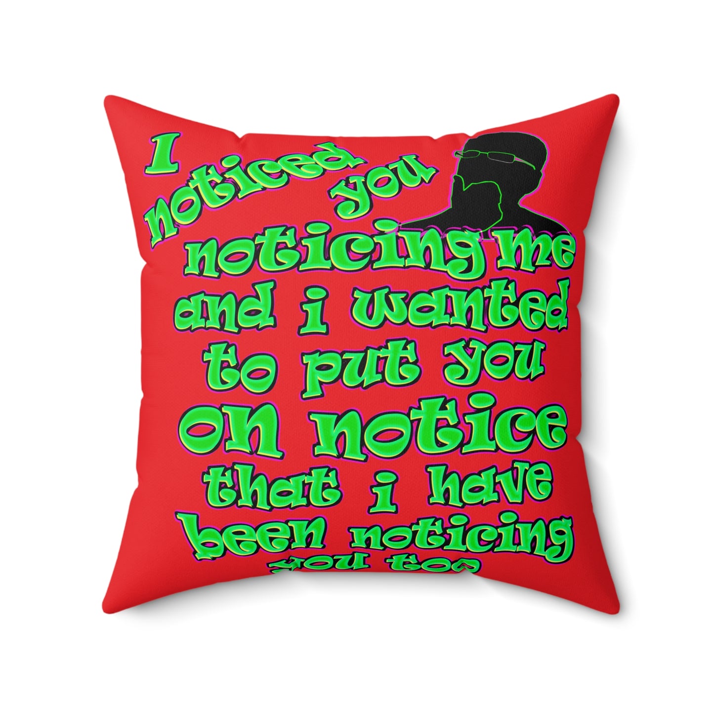 noticed you noticing - Faux Suede Square Pillow - (red)